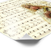 天使たちが音楽シートで歌うのを聞くヴィンテージ フォトプリント            (角)