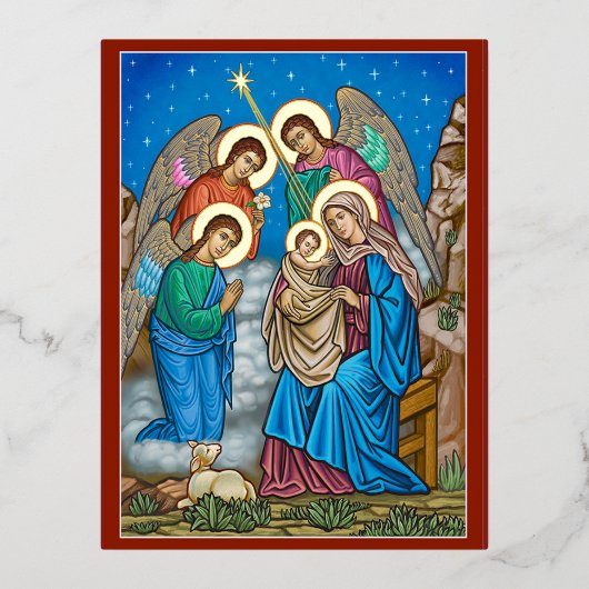 天使たちは驚いた 箔シーズンポストカード (正面)