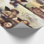 天使たち/翼のあるチェルブクリスマス喜び平和の愛 ラッピングペーパー (角)