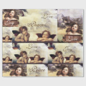 天使たち/翼のあるチェルブクリスマス喜び平和の愛 ラッピングペーパー (フラット)