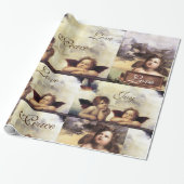 天使たち/翼のあるチェルブクリスマス喜び平和の愛 ラッピングペーパー (アンロールド)