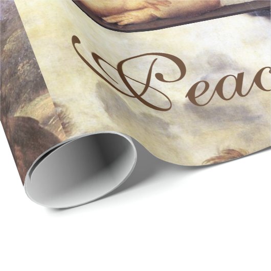 天使たち/翼のあるチェルブクリスマス喜び平和の愛 ラッピングペーパー (ロールコーナー)