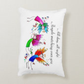 天使た飛んでいるちが幸せに「一日中」水彩画を描く アクセントクッション (裏面(縦))