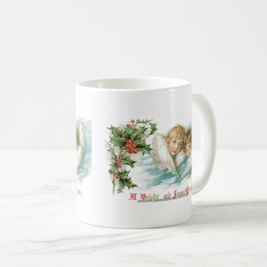 天使として2人のビクトリアンな子供 コーヒーマグカップ (正面右)