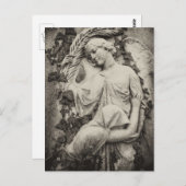 天使とともに哀悼、追悼、葬儀 ポストカード (正面/裏面)