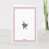 天使とカスタマイズ可能なベビーガールの洗礼 カード (裏面)