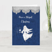 天使とクリスマスの宗教的カード カード (正面)