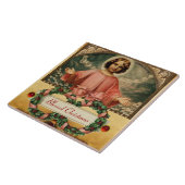 天使とクリスマスクラウンを持つ子イエス タイル (側面)