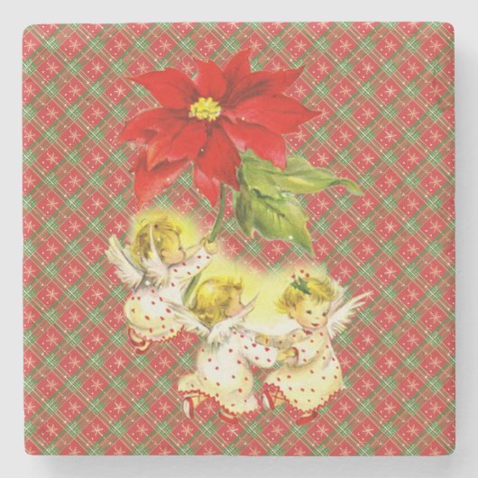 天使とクリスマスプレド ストーンコースター (正面)