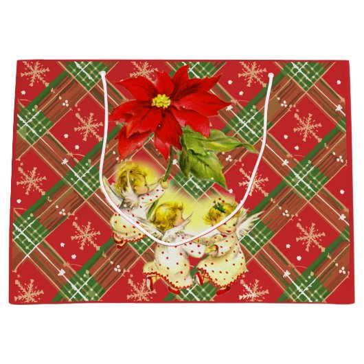 天使とクリスマスプレド ラージペーパーバッグ (正面)