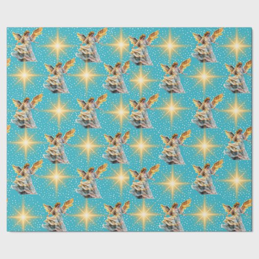 天使とクリスマスラッピング紙 ラッピングペーパー (シーム)