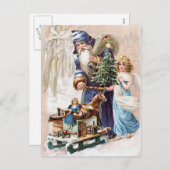 天使とサンタクロース シーズンポストカード (正面/裏面)