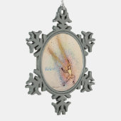 天使とスノーフレーク感動的オーナメント スノーフレークピューターオーナメント (左)