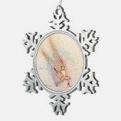 天使とスノーフレーク感動的オーナメント スノーフレークピューターオーナメント (右)