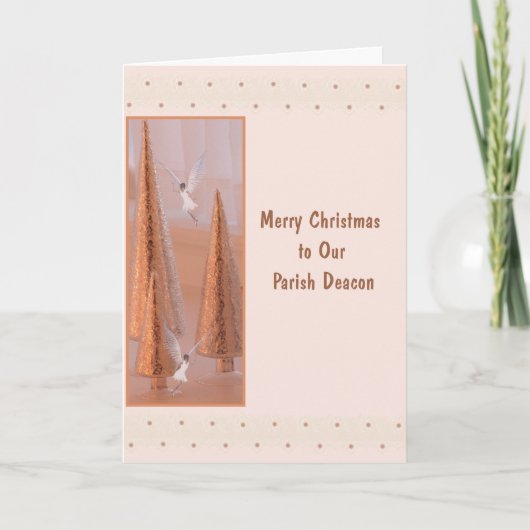 天使とディーコン金ゴールドのクリスマスカード シーズンカード (正面)