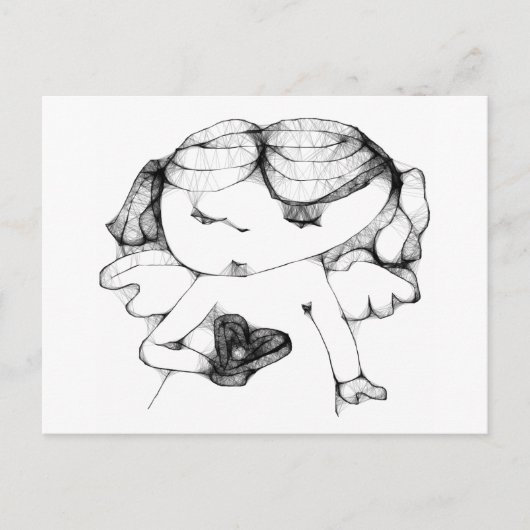 天使とハート ポストカード (正面)