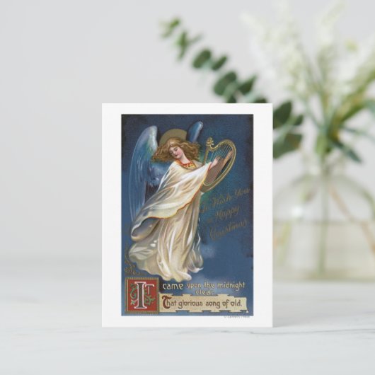 天使とハープ ポストカード (スタンド正面)