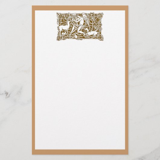 天使とハープ 便箋 (正面)