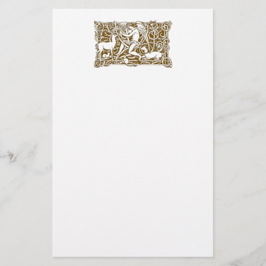 天使とハープ 便箋 (正面)