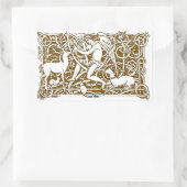 天使とハープ 長方形シール (バッグ)