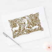 天使とハープ 長方形シール (封筒)