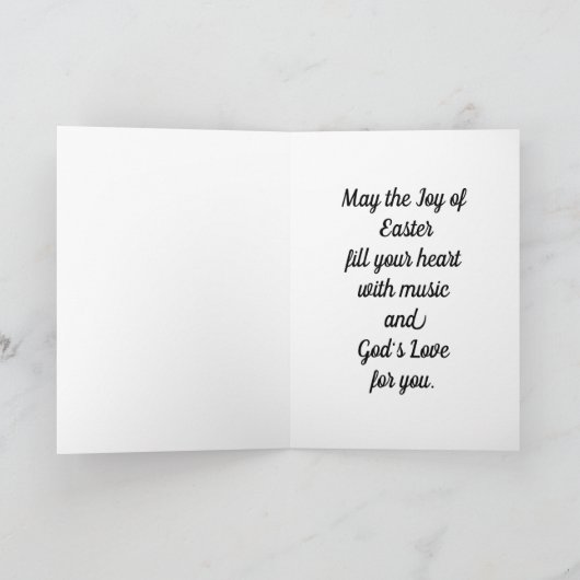 天使とバイオリンが描かれたホリデーカード シーズンカード (内部)