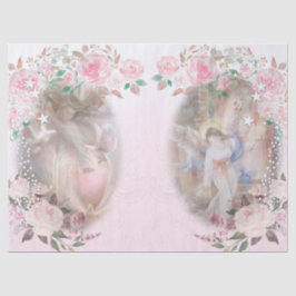 天使とバラとピンクのデコページ 薄葉紙