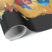 天使とバラブルーフローラパーチメントと宝石 ラッピングペーパー (ロールコーナー)