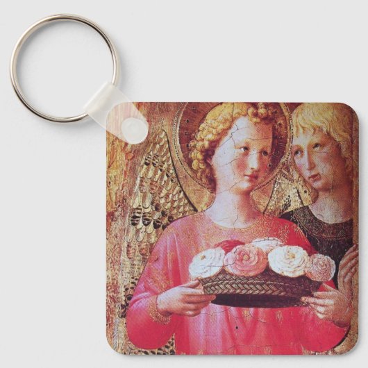 天使とバラ キーホルダー (正面)