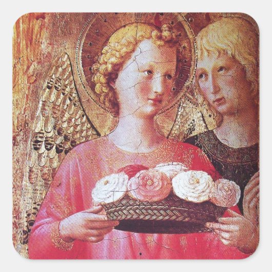 天使とバラ スクエアシール (正面)