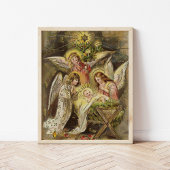 天使とベビーイエス | ヴィンテージクリスマス ポスター