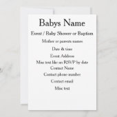 天使とベビー 招待状 (裏面)