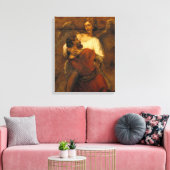 天使とヤコブレスリング – レンブラント – c1659 キャンバスプリント (インサイチュ (リビング))