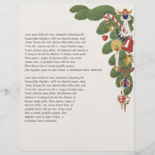 天使とヴィンテージクリスマスツリーのブランチ右