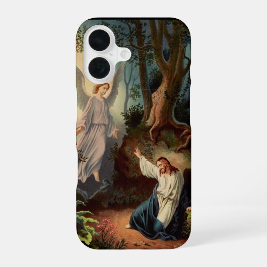 天使と共にいるイエス・キリスト iPhone 16ケース (裏面)