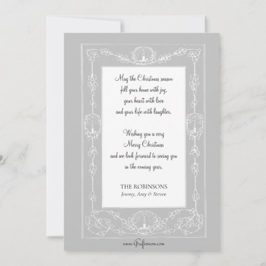 天使と冬の森のクリスマス シーズンカード (裏面)