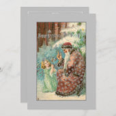 天使と冬の森のクリスマス シーズンカード (正面/裏面)