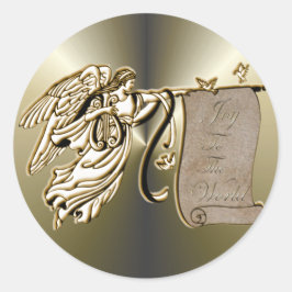 天使と喜びの世界スクロール ラウンドシール