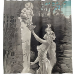 天使と女神バレンタイン シャワーカーテン