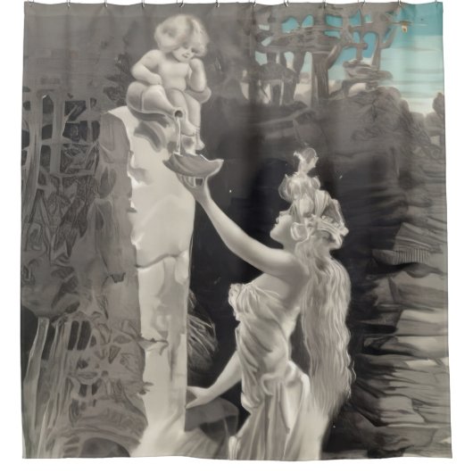 天使と女神バレンタイン シャワーカーテン (正面)