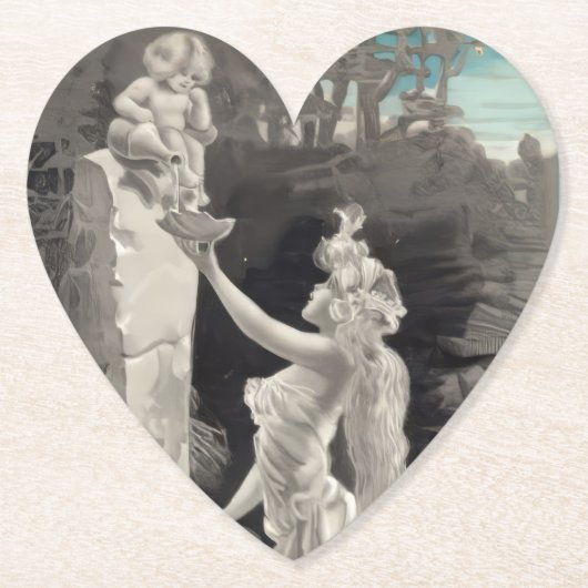 天使と女神バレンタイン ペーパーコースター (正面)