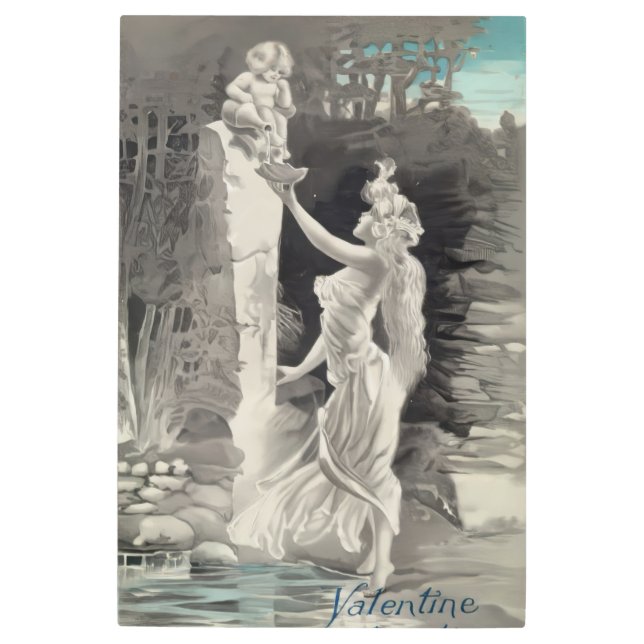 天使と女神バレンタイン メタルプリント (正面)