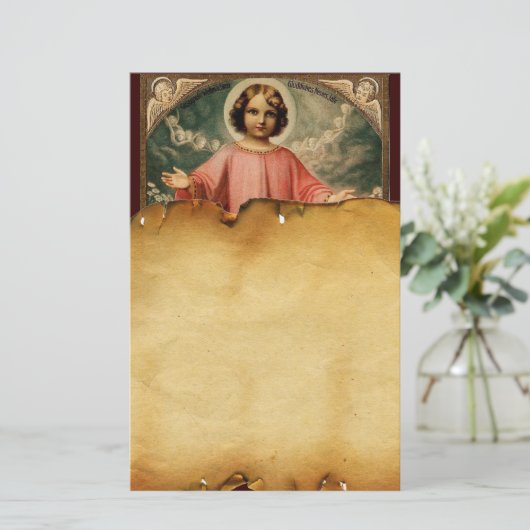 天使と子イエス，羊飼い 便箋 (スタンド正面)