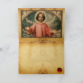 天使と子イエス，茶色の羊飼い シーズンカード (内部)