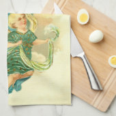 天使と子供 キッチンタオル (四つ折り)