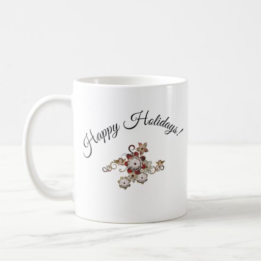天使と宝石ときらめく花々 コーヒーマグカップ (左)