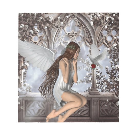 天使と彼女の鳩 ノートパッド (正面)