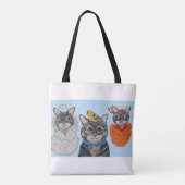 天使と悪魔に悩む猫 トートバッグ (裏面)