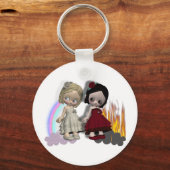 天使と悪魔のかわいこちゃん女の子 キーホルダー (正面)
