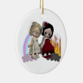 天使と悪魔のかわいこちゃん女の子 セラミックオーナメント (右)